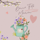 Fleurs &eacute;l&eacute;gantes dans un arrosoir pour maman